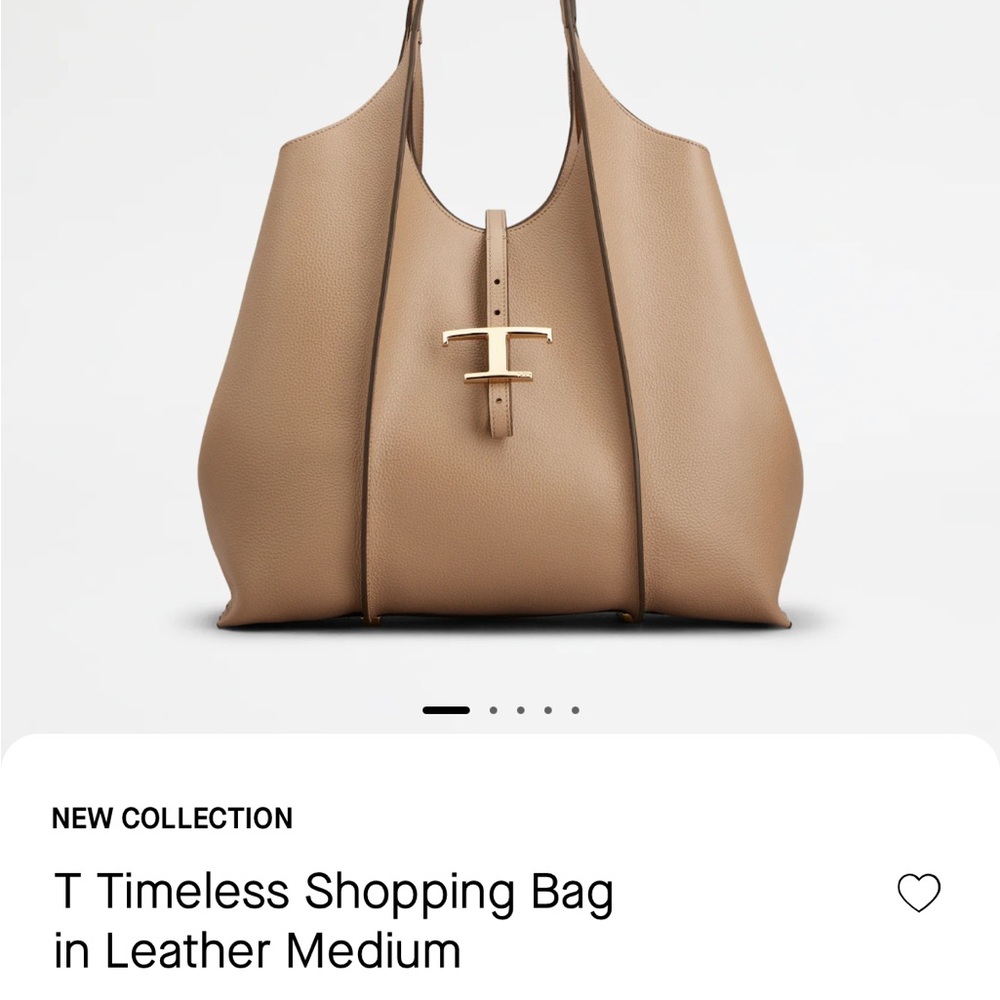 Tod's Taupe Leather Tote Bag